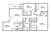 The Mesa floor plan 3 Bedroom 3 Bathroom 1090 sq. ft.
